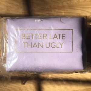 “Better Late Than Ugly” 👛💄💋 Purple Makeup Bag